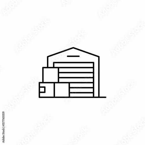 warehouse boxes storage icon sign vector