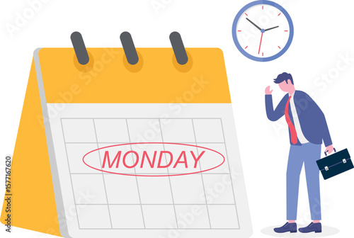 Monday blues, fatigue and fear of routine office work, depression or sadness,


