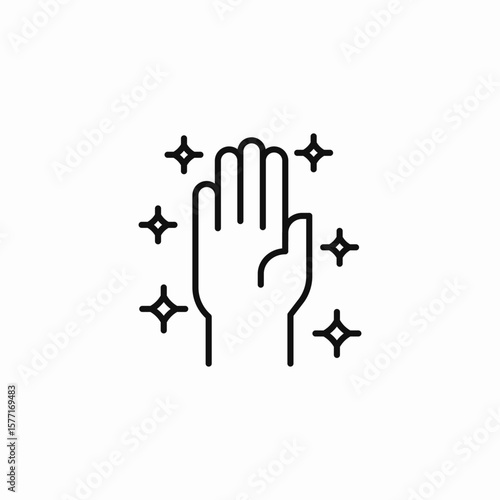 clean hand sparkles icon sign vector