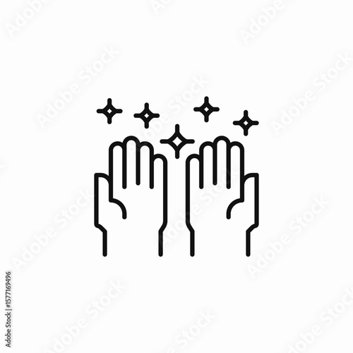 clean hands sparkling icon sign vector