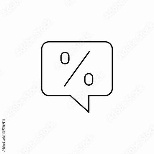 Discount chat icon sign vector