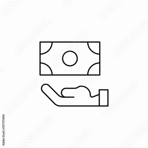 hand holding card icon sign vector