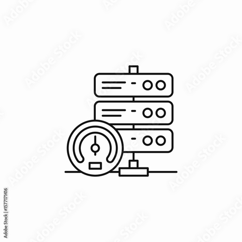 server performance monitoring icon sign vector