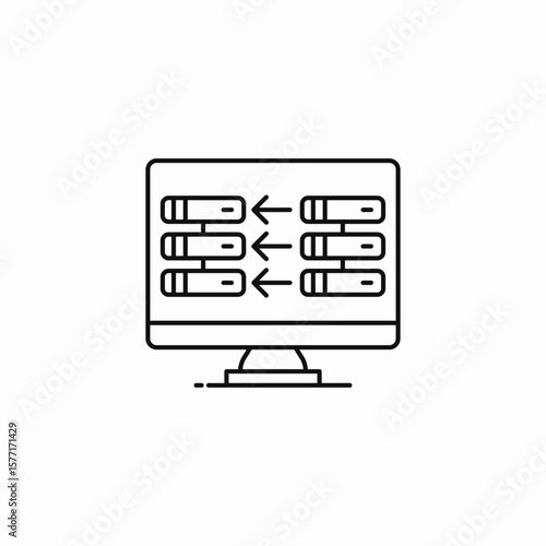 server data migration icon sign vector