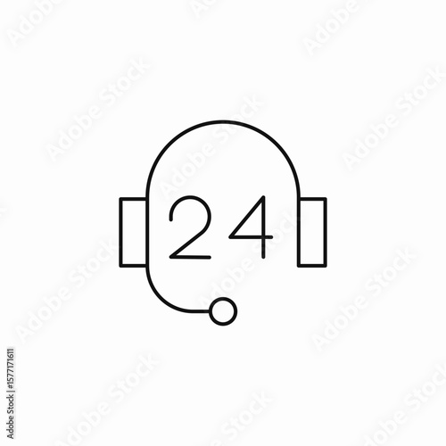 twenty four support icon sign vector