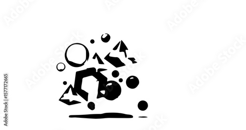 Monochromatic Abstract: A dark and minimalist study in pure black intensity