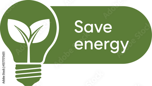 Save Energy with Leaf Symbol 
