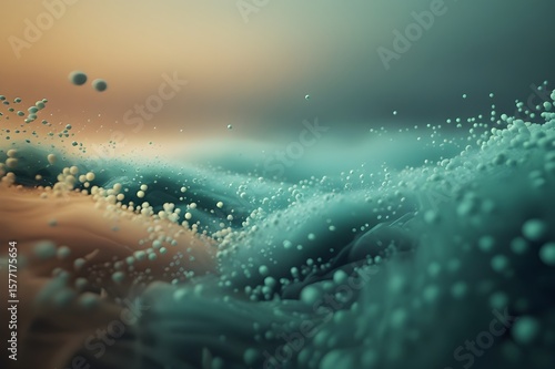 Liquid Motion Cloudscape with Particle Splash