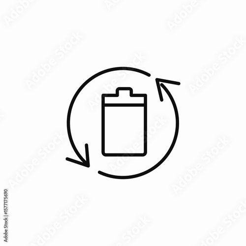 battery recycle arrows icon sign vector