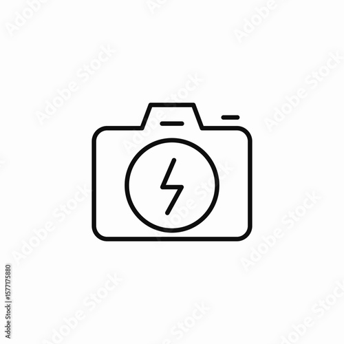 camera flash mode icon sign vector