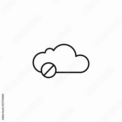 cloud no sign icon sign vector