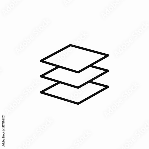 layered squares stack icon sign vector