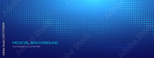 Medical Plus Sign Pattern in Abstract Health Background with Tech Element. Blue Vector and Hospital Symbol. Geometric DNA and Light Concept for Biotech Innovation.