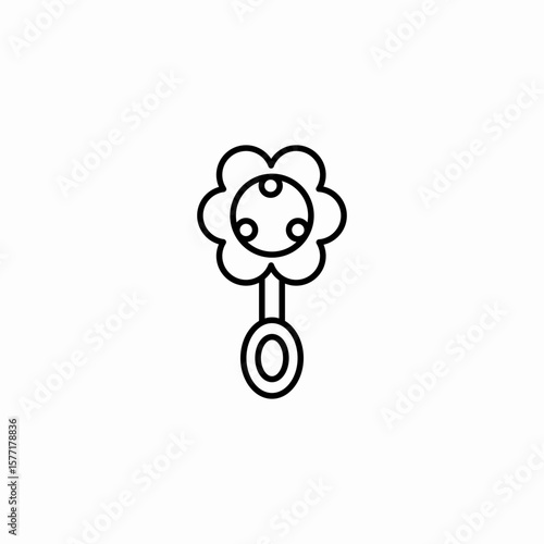 baby rattle toy icon sign vector