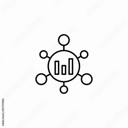 centralized data distribution icon sign vector