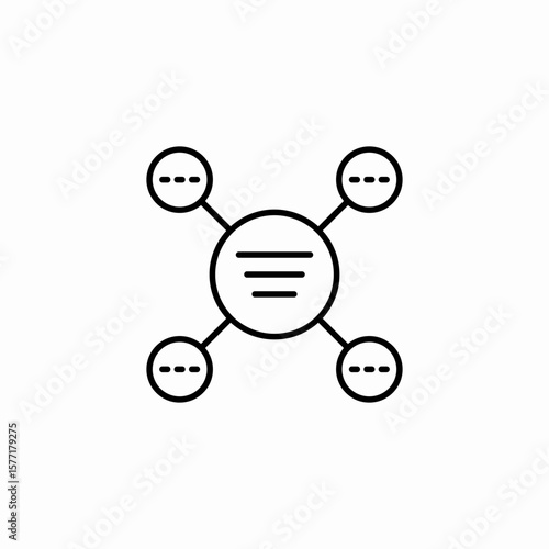 decentralized network structure icon sign vector