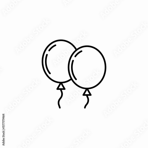festive party balloons icon sign vector
