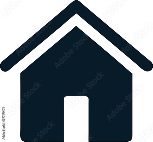 Web navigation home icon in vector silhouette. Ideal for front-end developers.