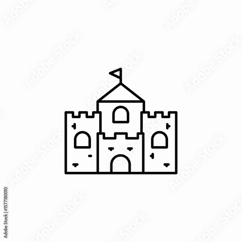 medieval castle fortress icon sign vector