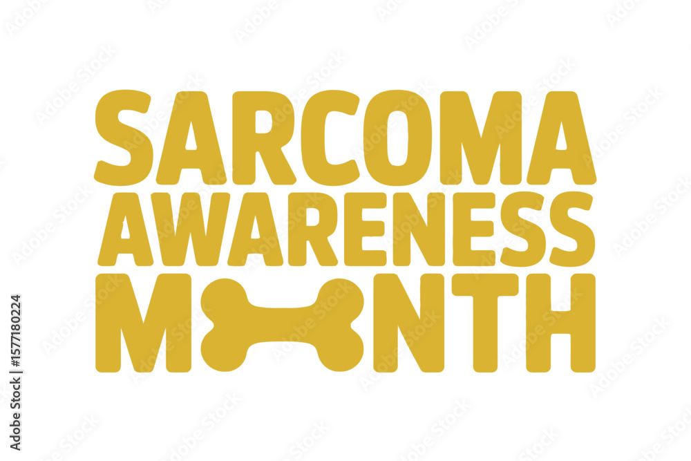 Fototapeta premium Sarcoma Awareness Month Yellow Bone Symbol Poster for Cancer Support and Education
