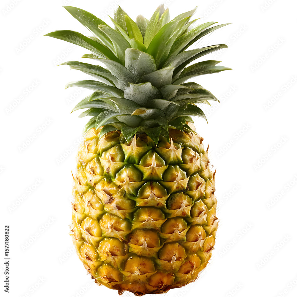 Fototapeta premium Studio shot of a fresh pineapple on a black background, tropical delight