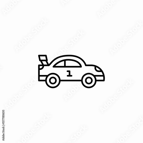 toy racing car icon sign vector