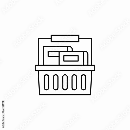 full shopping basket icon sign vector