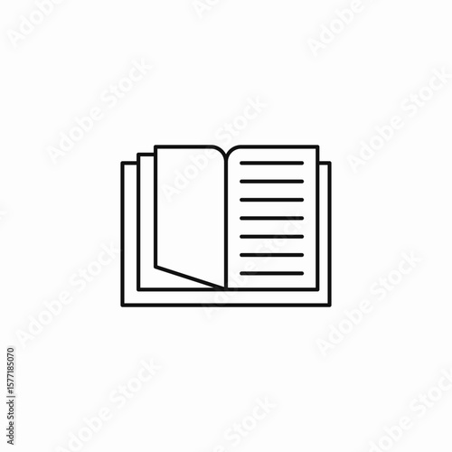open reading book icon sign vector