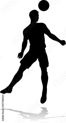 A soccer or football player male silhouette man