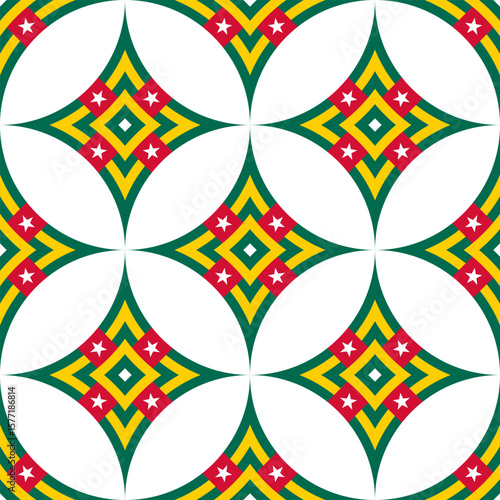 togo flag seamless pattern. geometric background for decoration. vector illustration