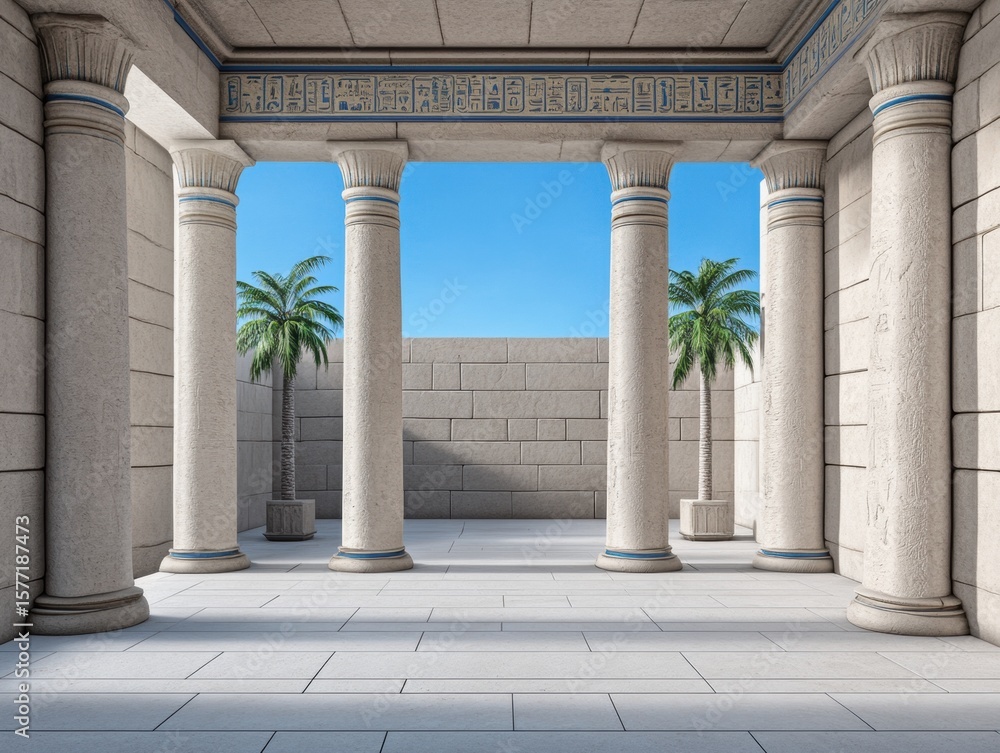 Fototapeta premium Ancient Egyptian Courtyard (2)