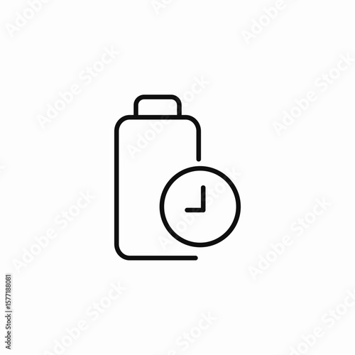 battery charge time icon sign vector