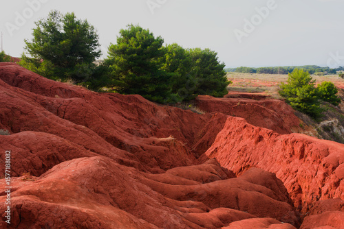 Stunning landscape near the old bauxite quarry of otranto, along the Salento Trail (Italian: Cammino del Salento). Apulia Region, Italy