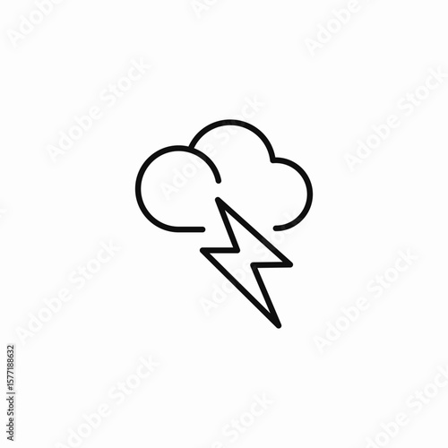 cloud lightning weather icon sign vector