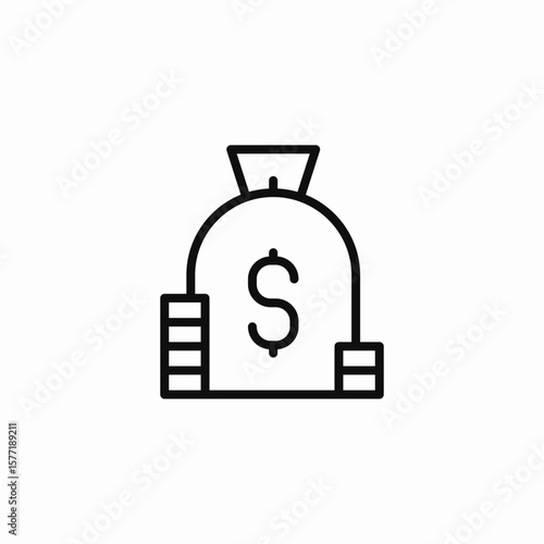 money bag coins icon sign vector
