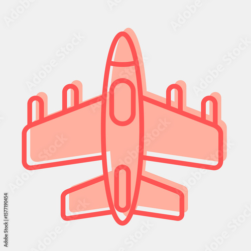 Icon fighter jet. Military and war elements. Icon in two tone style.
