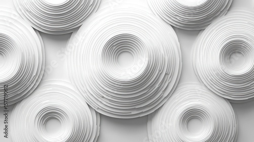 Abstract white circles layered