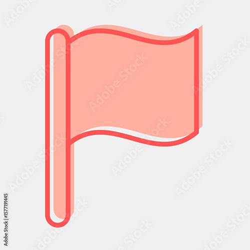 Icon surrender flag. Military and war elements. Icon in two tone style.