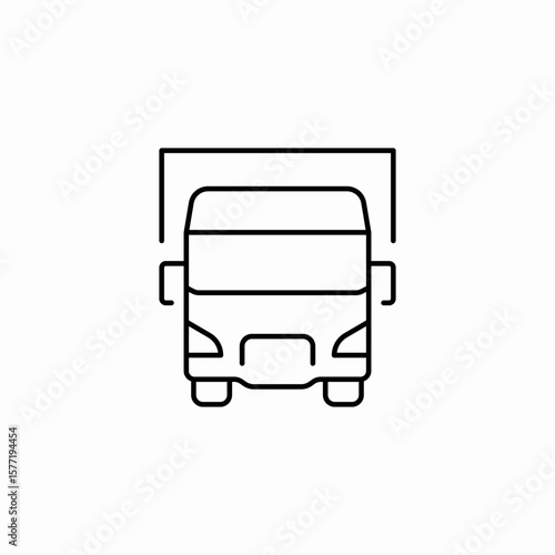 cargo truck front icon sign vector