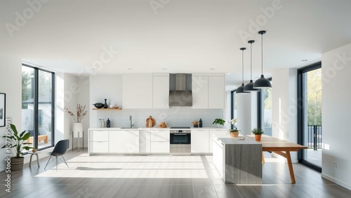 Bright Modern Cooking Space with Nordic Influence and Airy Ambiance – AI generated