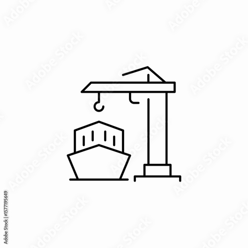 ship crane loading icon sign vector