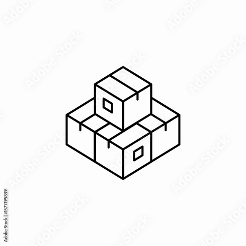 stacked delivery boxes icon sign vector