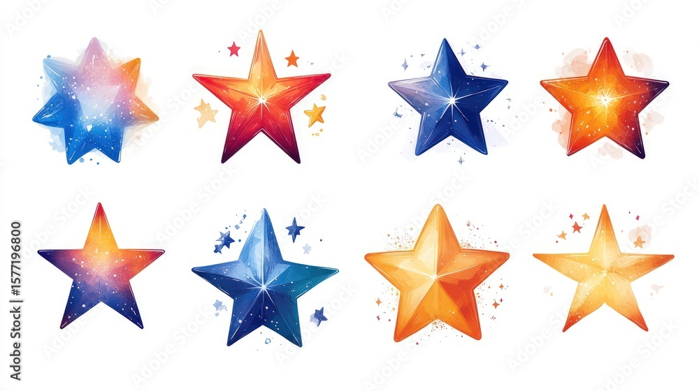 Colorful starburst collection Colorful starburst collection