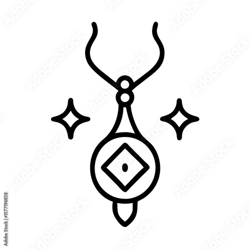 Magic amulet icon with sparkles representing esoteric concept  