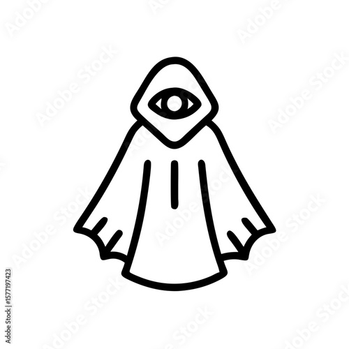 Mystic cloak with eye symbol representing icon, magic, esoteric  