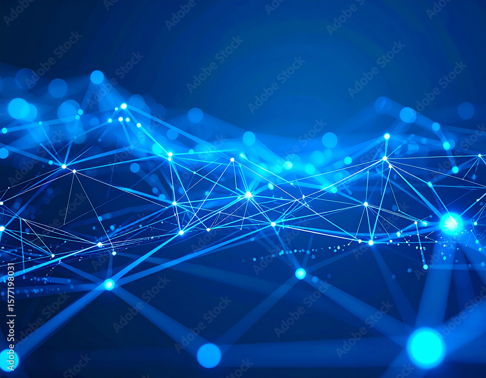 Obraz premium Abstract digital network with glowing blue connections