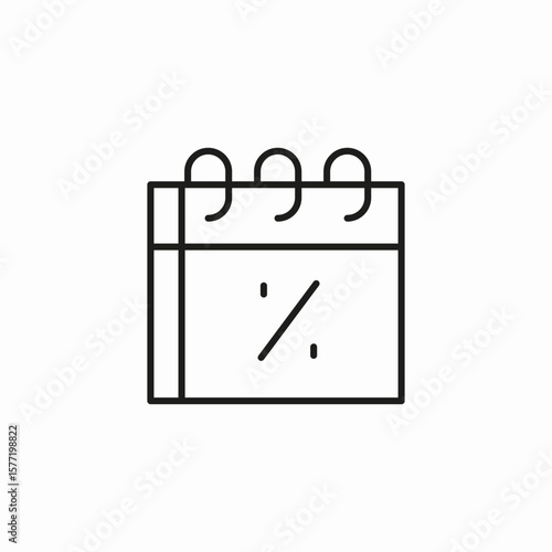 calendar percent event icon sign vector