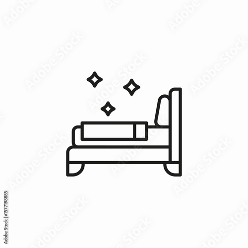 clean hotel room icon sign vector
