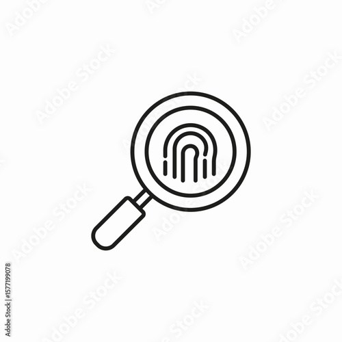 fingerprint magnifying glass icon sign vector