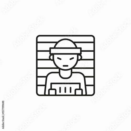 mugshot police photo icon sign vector